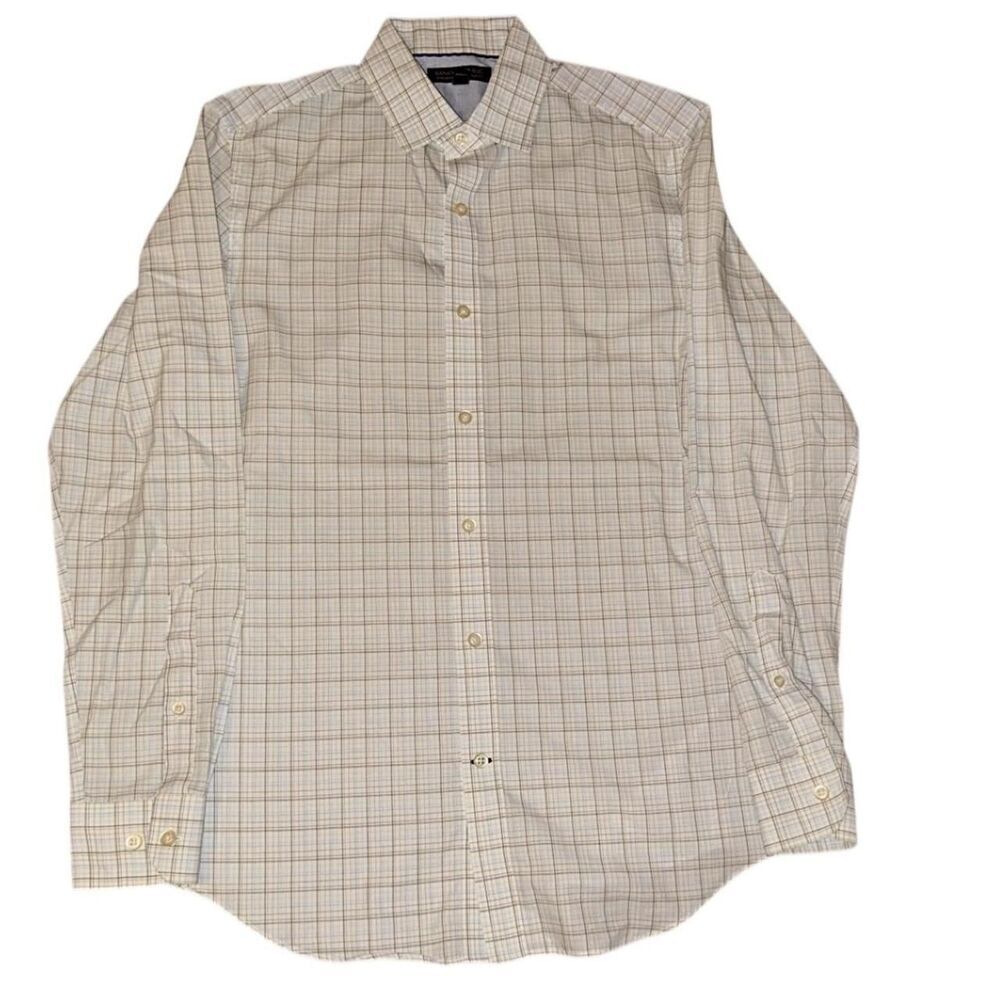 Banana-republic Men's Cream and Tan Shirt